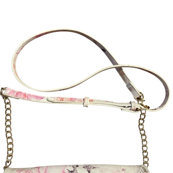 Betsey Johnson White/Gold Floral Small Crossbody Bag/Purse Adjustable Strap NWOT - Picture 7 of 7